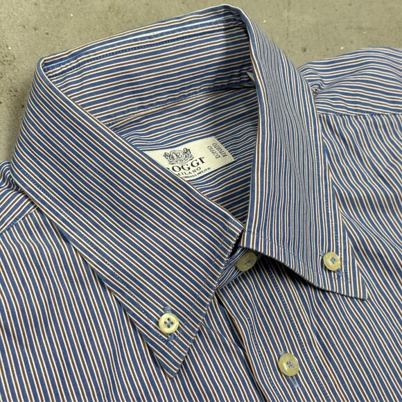 BOGGI Milano Striped Dress Shirt Multicolor 41 16 Large - Picture 3 of 8